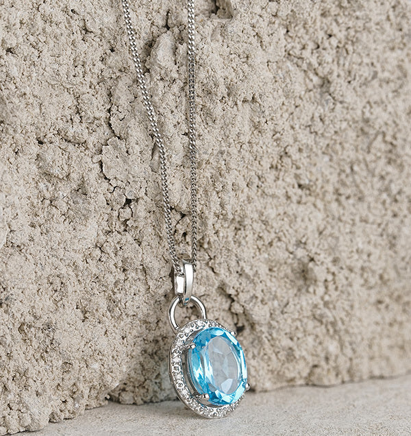 November’s Birthstone: Blue topaz pendant
