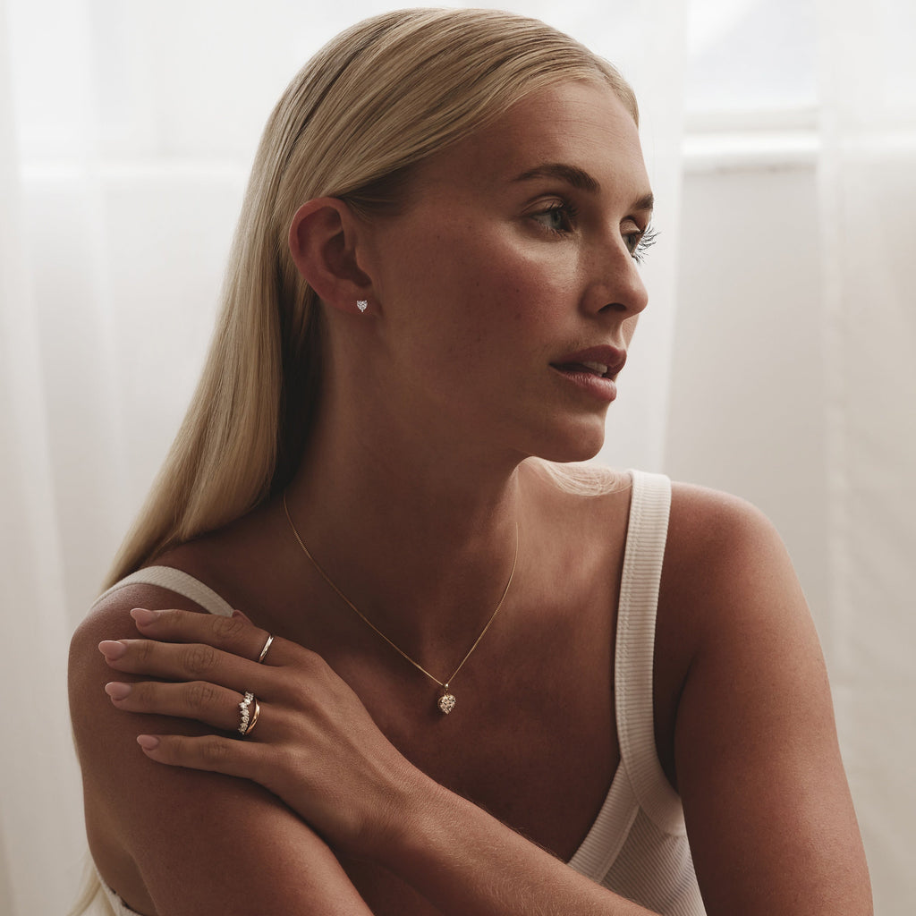 woman wearing diamond jewellery