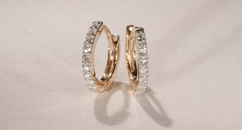 gold diamond hoop earrings
