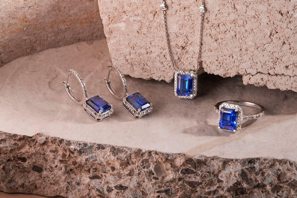 tanzanite jewellery set