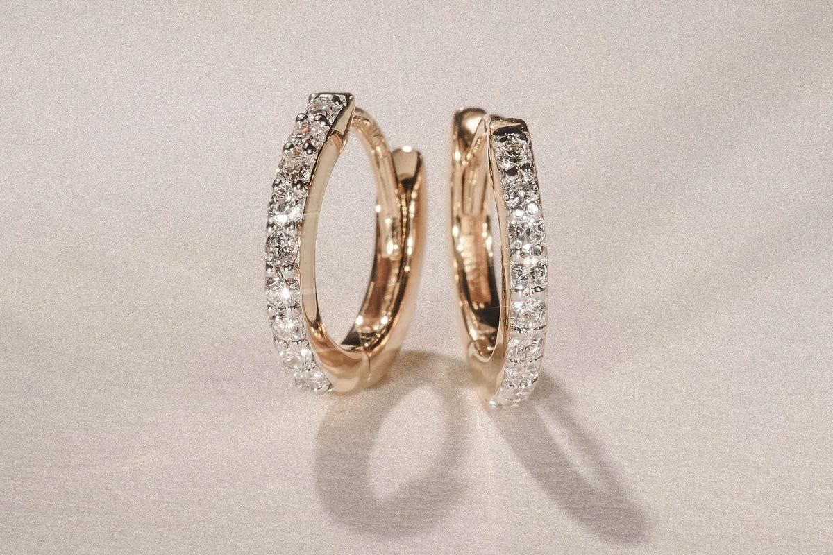 gold diamond hoop earrings
