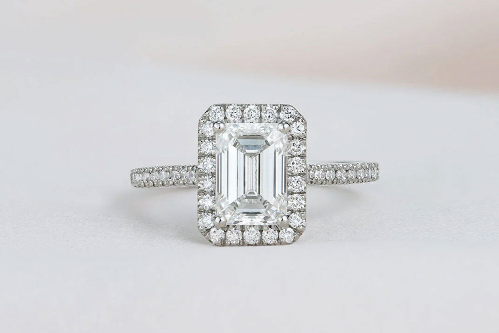 emerald cut diamond engagement ring