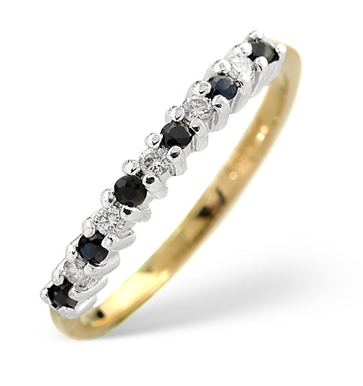 Sapphire 0.10ct And Diamond 9K Gold Ring