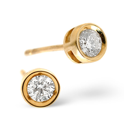 Stud Earrings 0.30CT Diamond 9K Yellow Gold