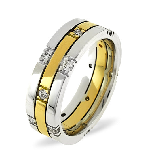 Amy 0.37CT G/VS Diamond and 18K Two Tone Wedding Ring