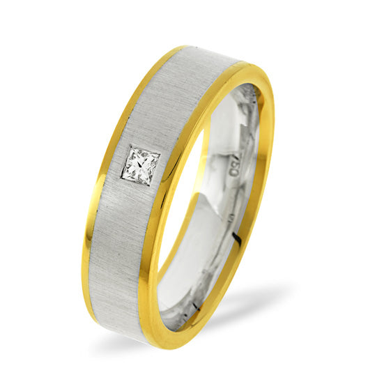 Leah 0.07CT H/SI Diamond and 18K Two Tone Wedding Ring