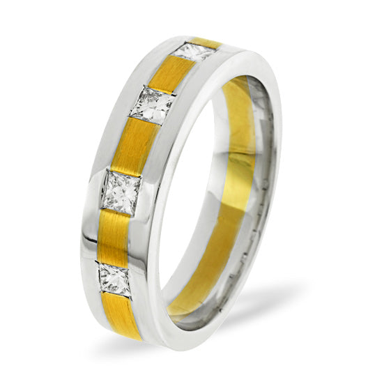 Mens 0.35ct H/Si Diamond 18K Gold Dress Ring