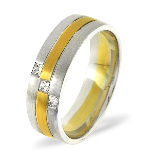 Lauren 0.07CT H/SI Diamond and 18K Two Tone Wedding Ring