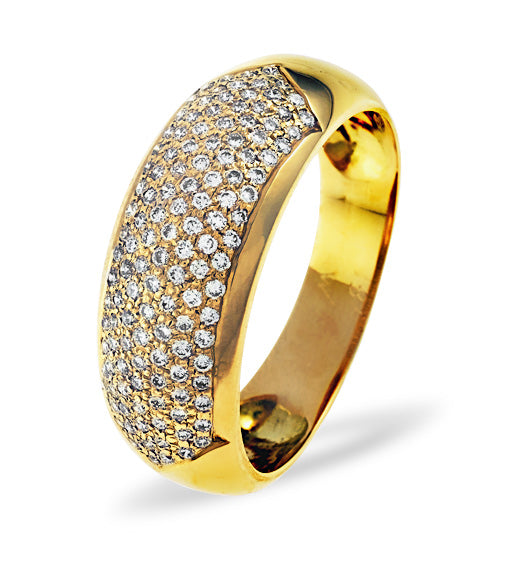 18K Gold Diamond Pave Ring 0.35ct H/si