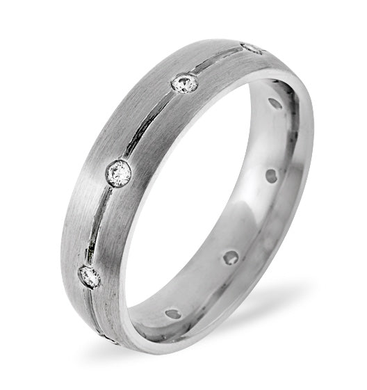 Mens 0.14ct H/Si Diamond Platinum Dress Ring