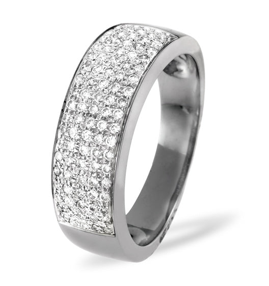 18K White Gold Diamond Pave Ring 0.45ct H/si