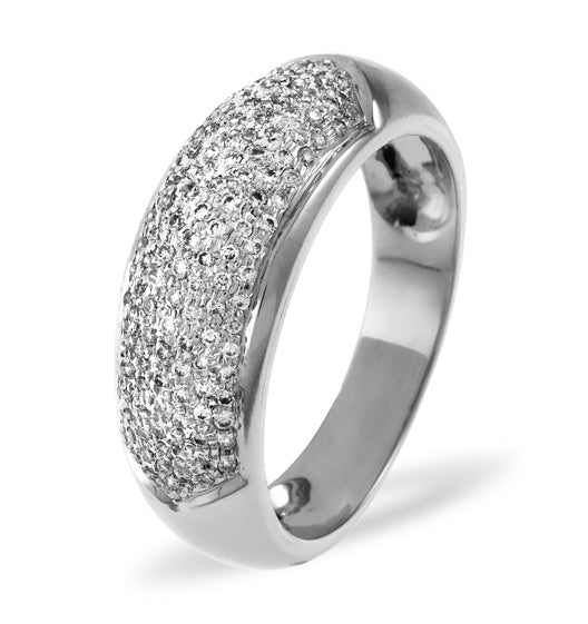 18K White Gold Diamond Pave Ring 0.64ct H/si