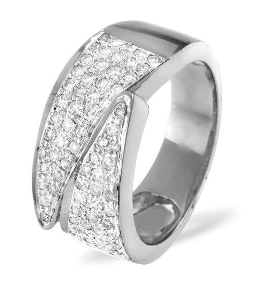 18K White Gold Diamond Pave Ring 0.62ct H/si