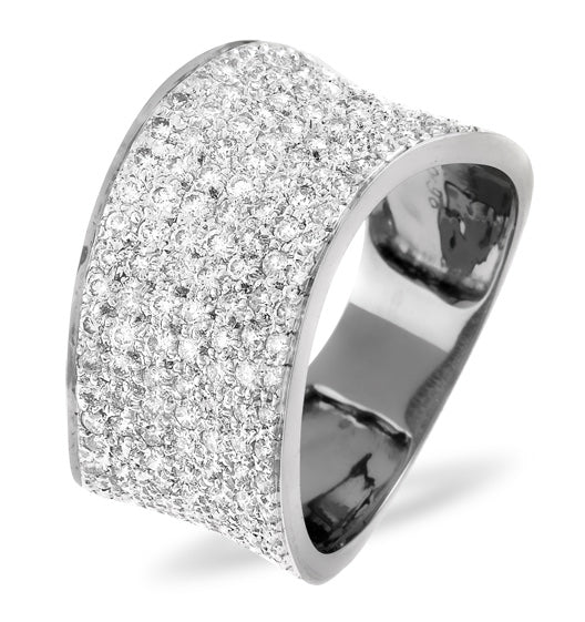 18K White Gold Diamond Pave Ring 0.89ct H/si