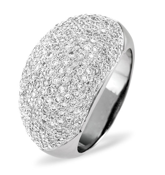 18K White Gold Diamond Pave Ring 1.29ct H/si