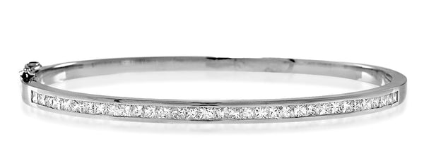 18K White Gold Diamond Bangle 1.50ct H/Si