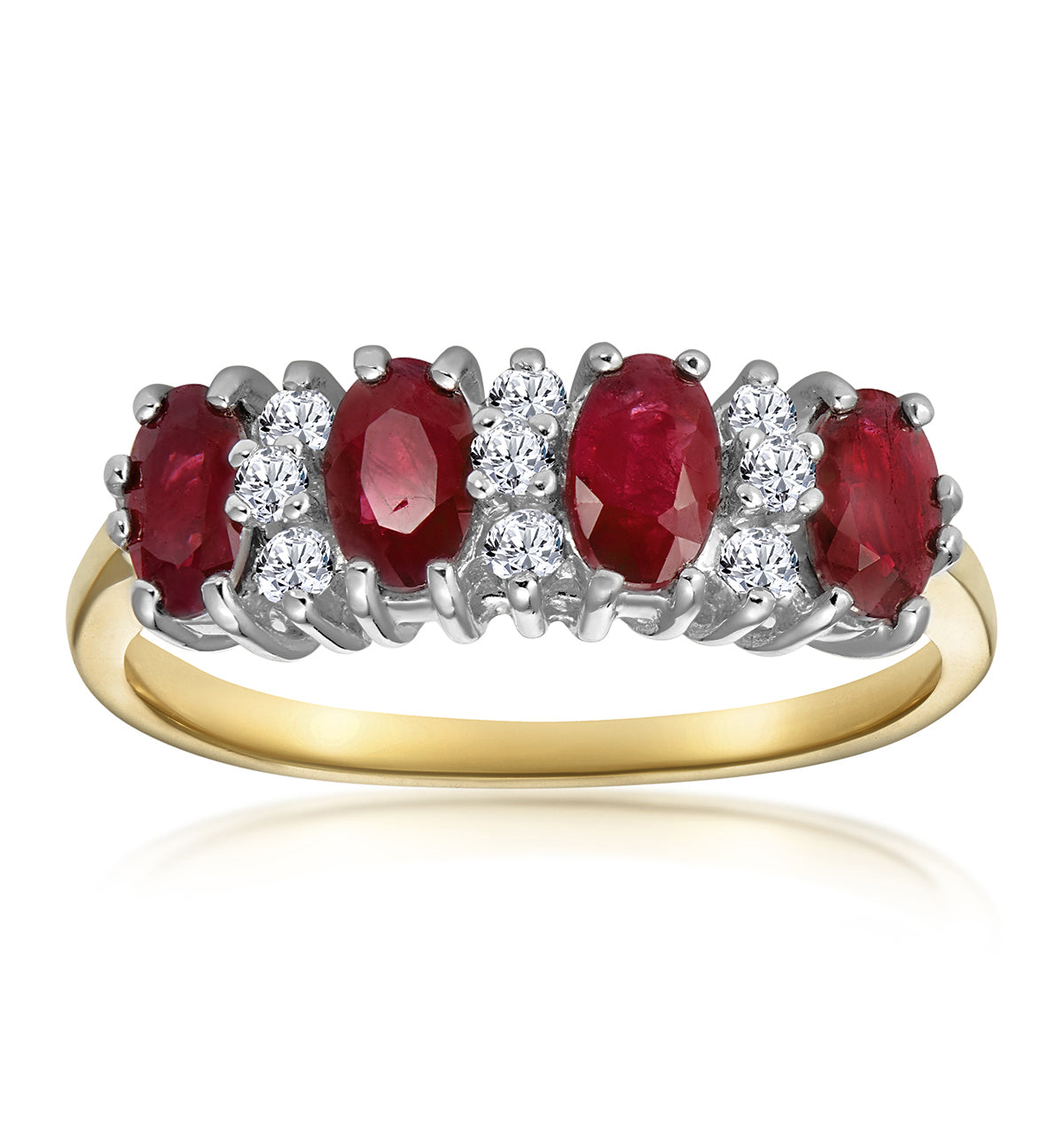 Ruby 1.12ct And Diamond 9K Gold Ring
