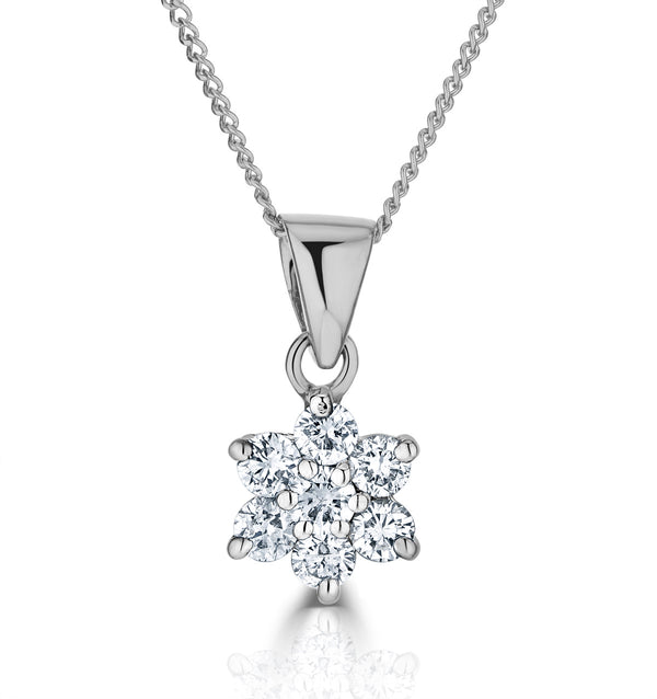 0.25ct G/vs Diamond and 18K White Gold Pendant Necklace - FR27-47XUY
