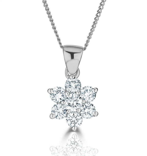 0.50ct H/si Diamond and Platinum Pendant Necklace - FR27-72JUS