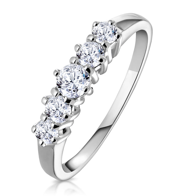 Ellie 18K White Gold 5 Stone Diamond Eternity Ring 0.50CT
