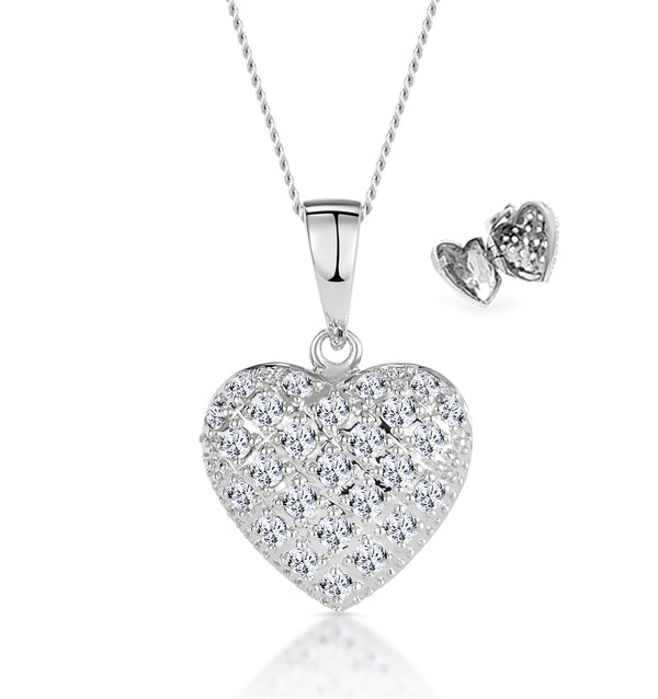 Heart Necklace Pendant Lab Diamond 0.50ct in 9K White Gold