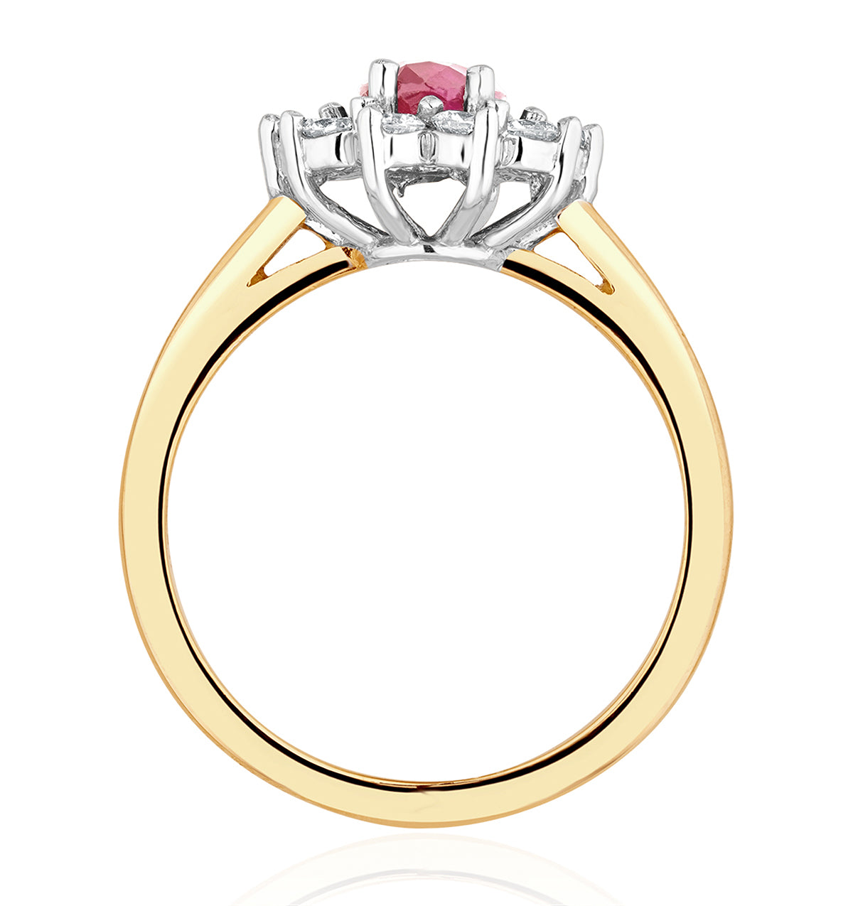 18K Gold 0.50ct Diamond and 1.05ct Pink Sapphire Ring