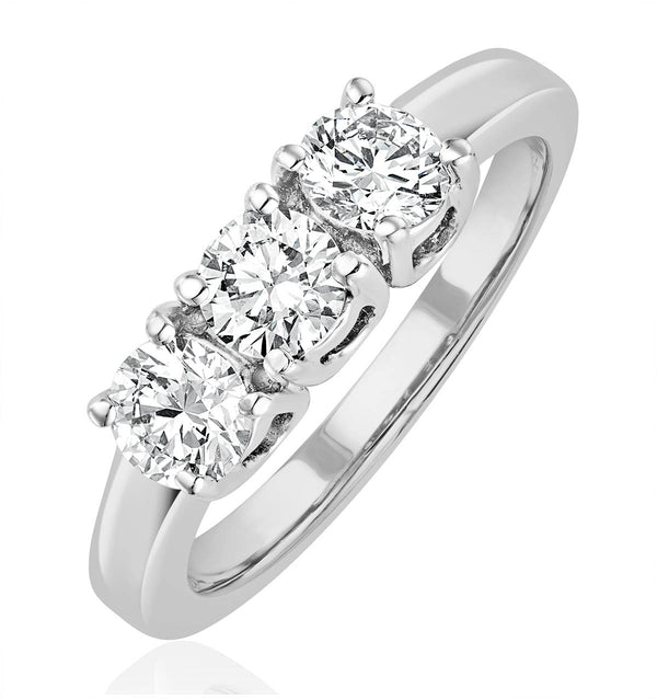 Chloe 3 Stone Trilogy Lab Diamond Ring 1.00CT G/Vs in 18K White Gold