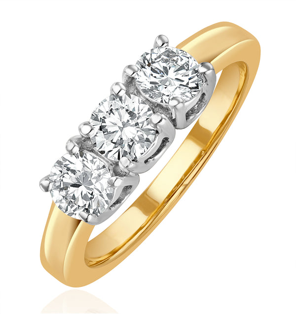 Chloe 18K Gold 3 Stone Diamond Ring 1.00CT G/VS