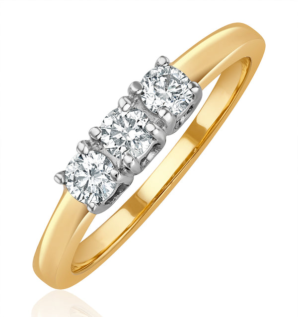 Chloe 18K Gold 3 Stone Diamond Ring 0.30CT H/SI