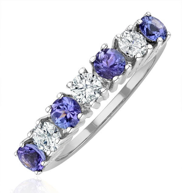 Tanzanite 0.70CTCT and Diamond Ring 0.50CT 18K White Gold FT32