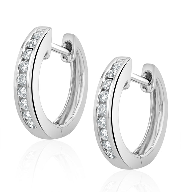 Diamond Huggie Earrings 0.20ct 9K White Gold