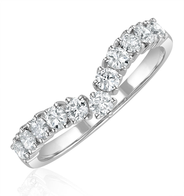 Diamond Wishbone Ring 0.70ct in 18K White Gold