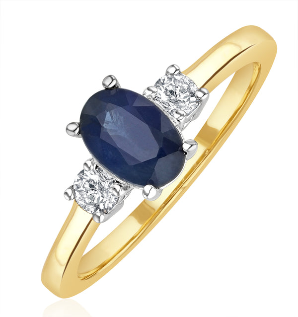 Sapphire 1.00ct And Diamond 18K Gold Ring