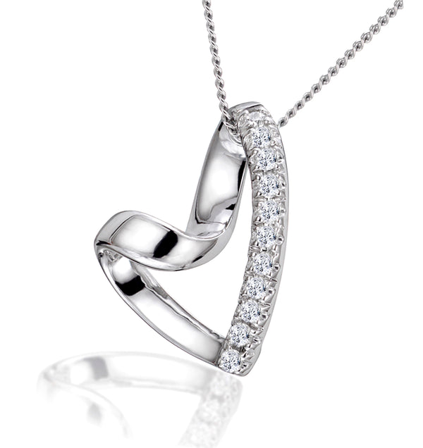 Lab Diamond Heart Necklace Pendant 0.10ct H/SI Set in 925 Silver