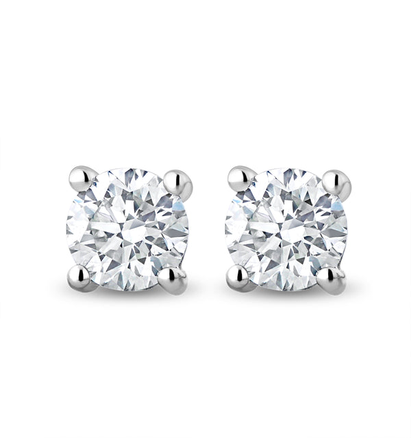 Lab Diamond Stud Earrings 0.50ct H/Si Quality in 9K White Gold - 4.2mm