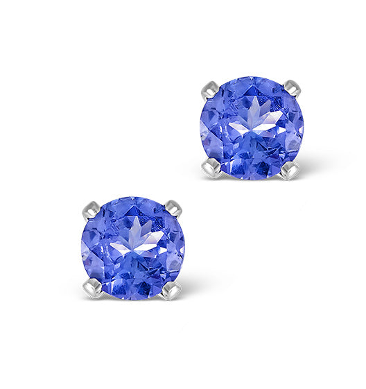 1.00ct Tanzanite (AA) Stud Earrings in 925 Silver