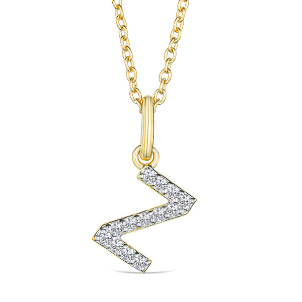 Love Letter Initial Z Lab Diamond Necklace set in 18K Gold Vermeil
