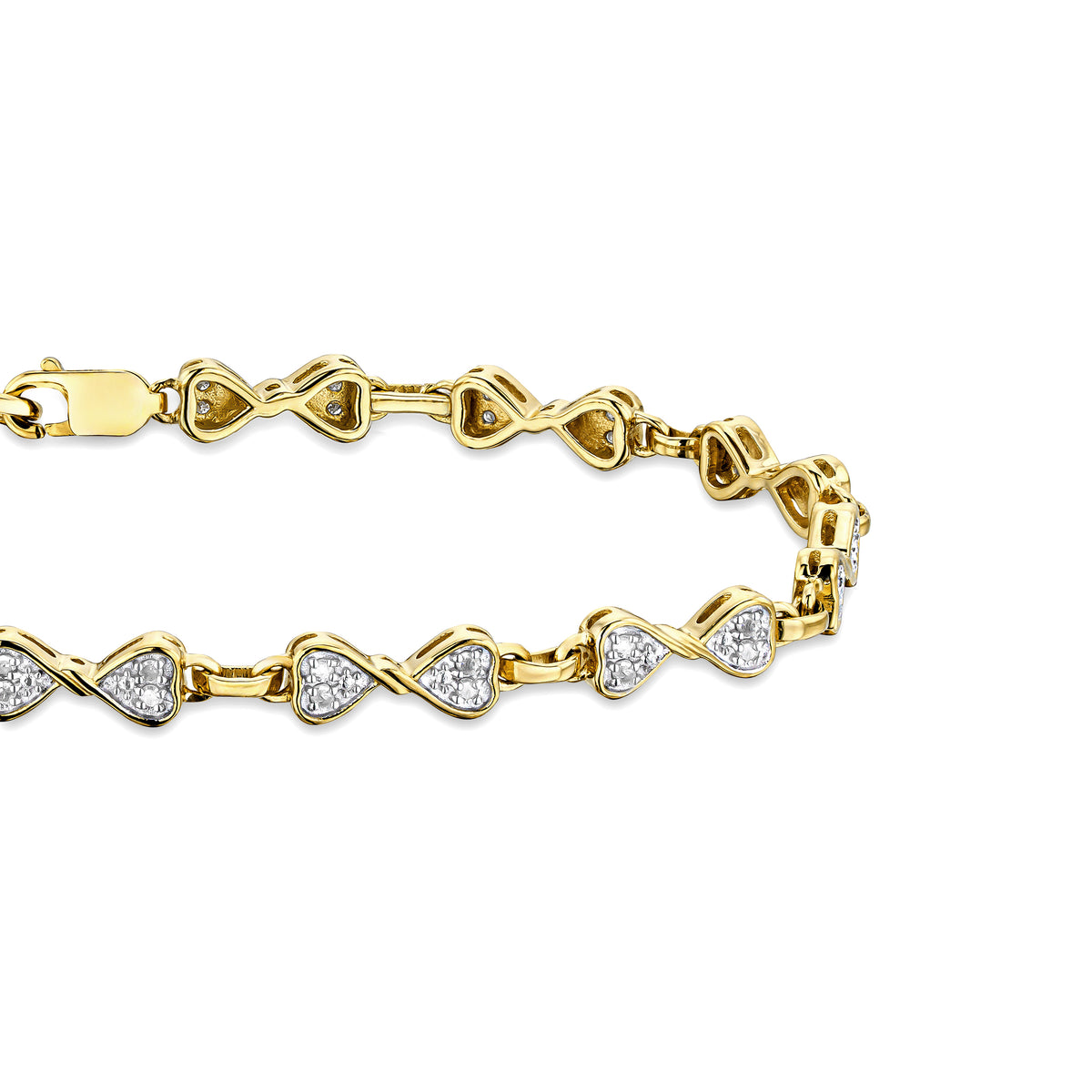 Girl's High-grade Diamond Bracelet With Full Diamond Heart