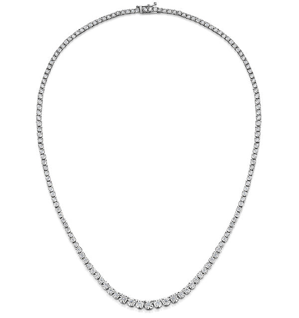 Diamond Necklace Tara 10.00ct Look in 18K White Gold D3497