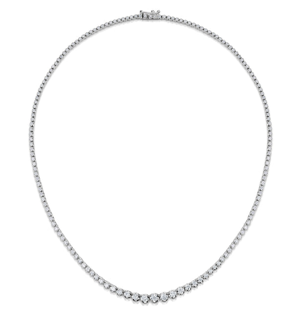 Lab Diamond Tennis Necklace 5ct H/Si Quality in 9K White Gold