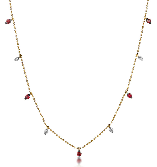 Ruby and Diamond Necklace in 18K Gold - Vivara Collection