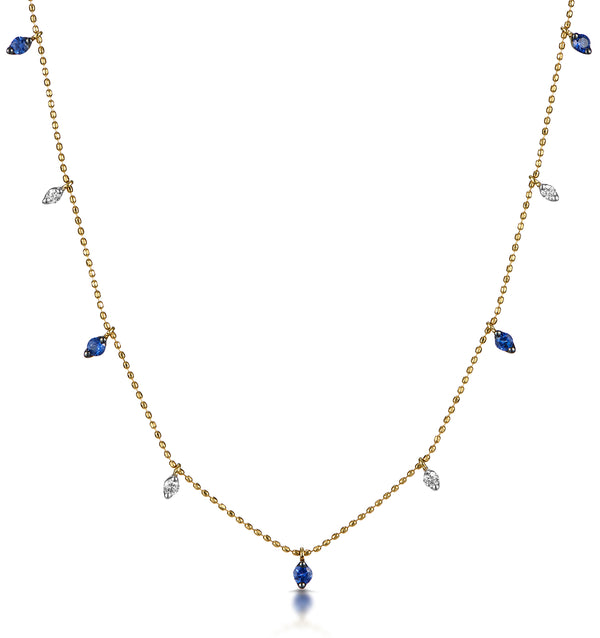 Sapphire and Diamond Necklace in 18K Gold - Vivara Collection