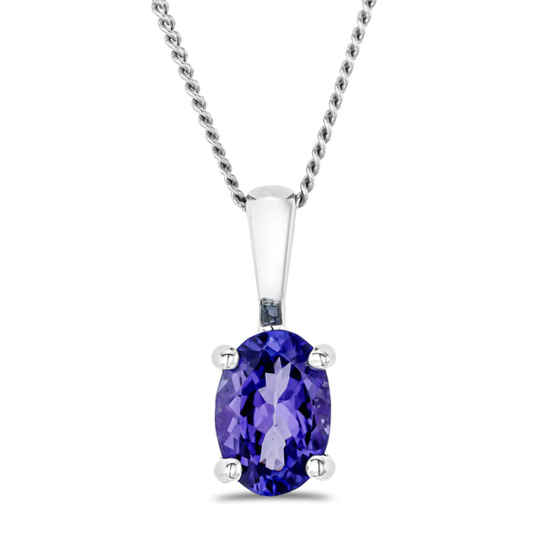 Tanzanite 7 x 5mm 925 Sterling Silver Pendant Necklace