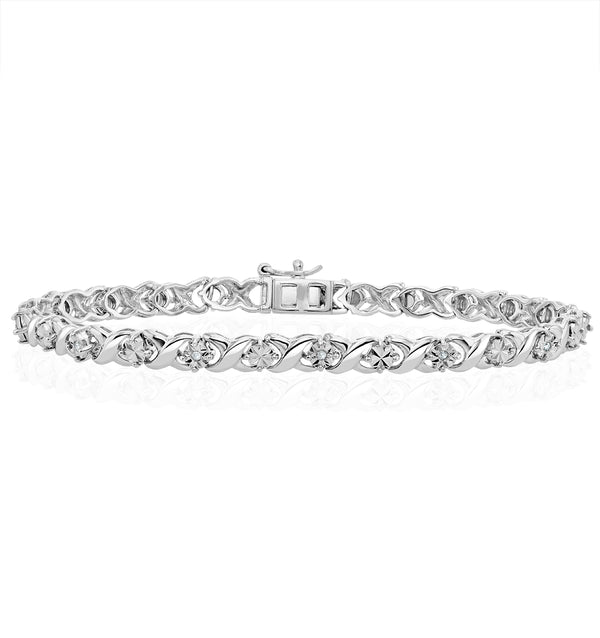 Diamond Kisses Bracelet With 0.05ct Set in 925 Silver