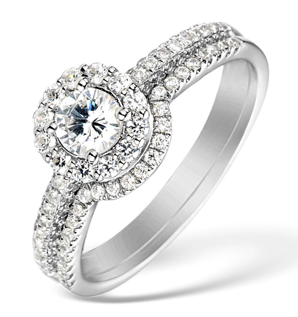 Matching Lab Diamond Engagement and Wedding Ring 1ct VS1 18K White Gold