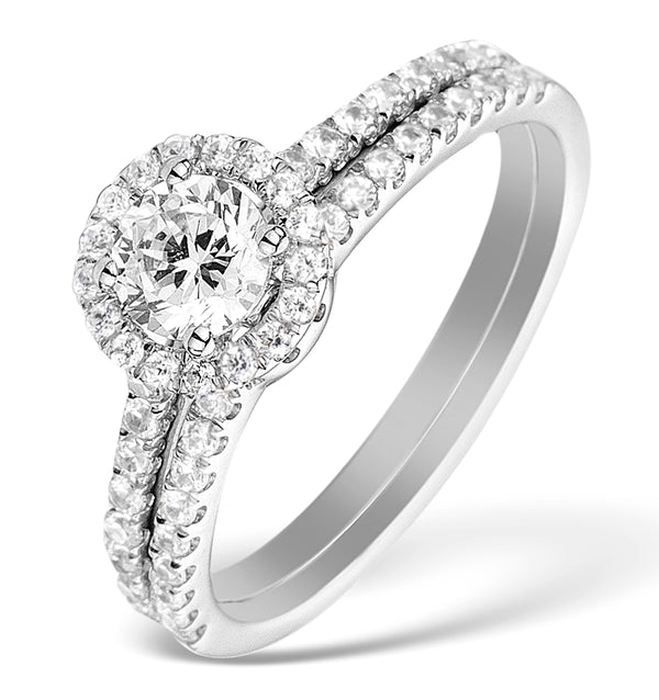 Matching Lab Diamond Engagement and Wedding Ring 1ct VS1 18K White Gold