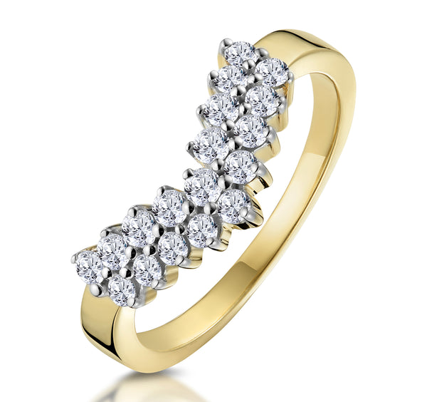 Lab Diamond Wishbone Ring 0.45ct in 9K Yellow Gold