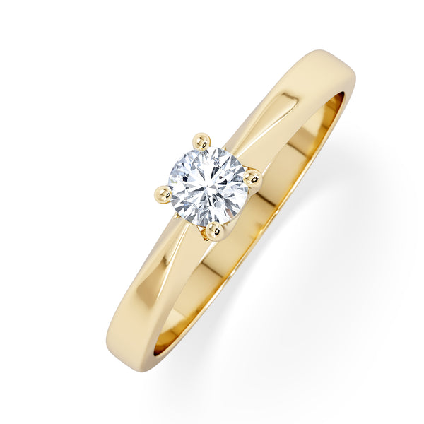 Naomi Lab Diamond Engagement Ring 0.25ct H/Si in 18K Gold Vermeil