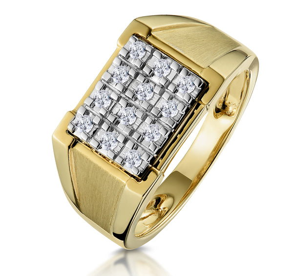 Diamond 0.23ct 9K Yellow Gold Mens Ring
