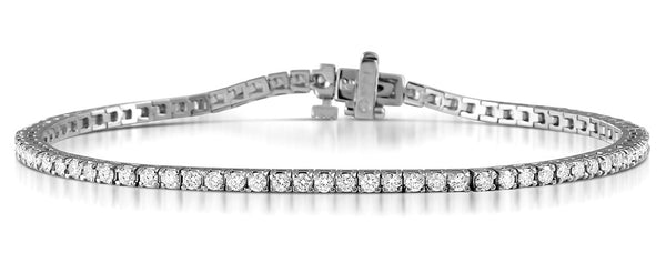 2CT Tennis Bracelet Lab Diamonds Claw Set in 9K White Gold